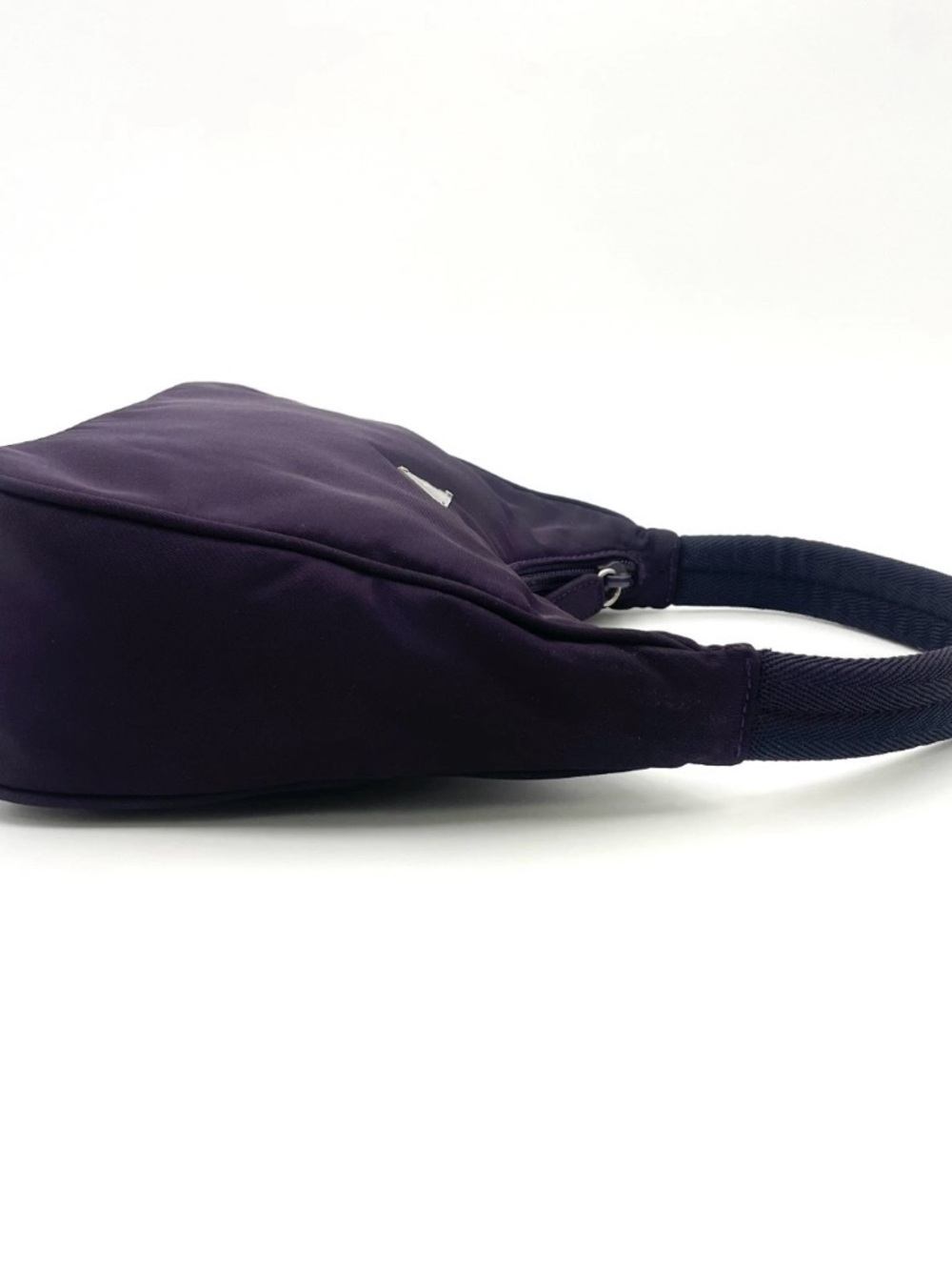 Prada Deep Purple Nylon Shoulder Bag with Triangle Logo y2k - Picture 4 of 15
